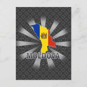 Moldavië-vlaggenkaart 2.0 briefkaart