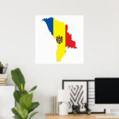 moldavië - vlaggenstaatsymbool poster (Thuiskantoor)