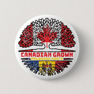 Moldavisch-Moldavische Canadese vlag voor boomstam Ronde Button 5,7 Cm