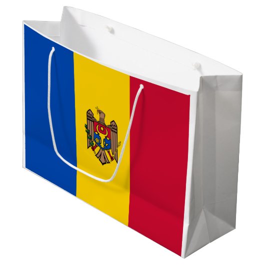Moldavische vlag groot cadeauzakje (Voorkant Gekanteld)