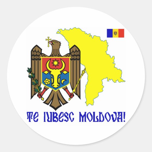 Moldova Ronde Sticker (Voorkant)
