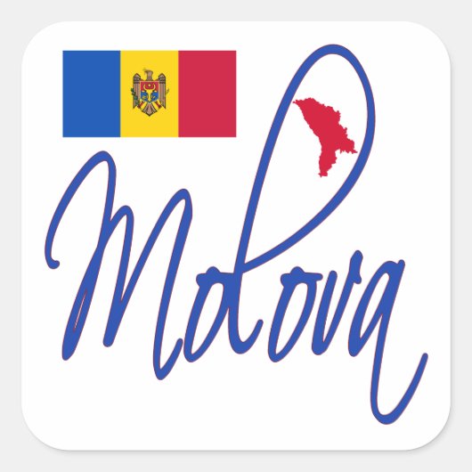 Moldova Vierkante Sticker (Voorkant)