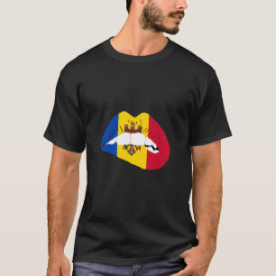 Moldova Vlag Moldovaanse Trots Lip Moldovaanse Wor T-shirt