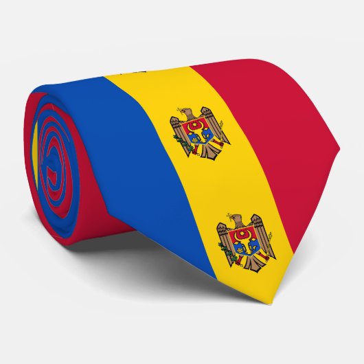 Moldova Vlag Stropdas (Opgerold)