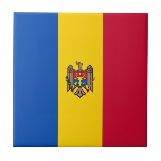 Moldova Vlag Tegeltje (Voorkant)