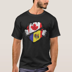 Moldovaans Canadese handen Gescheurde wortels Vlag T-shirt