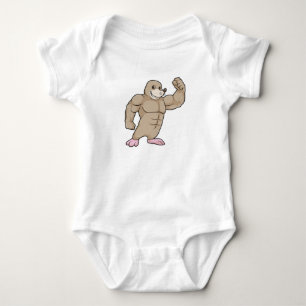 Mole als Bodybuilder met grote spieren Romper