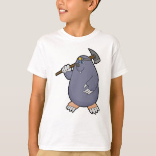 Mole als boer met Pickaxe & Spotlight T-shirt
