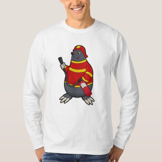 Mole als brandblusmiddel met brandblusapparaat t-shirt (Voorkant)