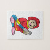 Mole als brandweerman met slang legpuzzel (Horizontaal)