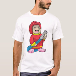 Mole als brandweerman met slang t-shirt