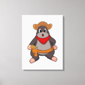 Mole als Cowboy Canvas Afdruk (Voorkant)