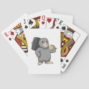 Mole als Handyman met Hammer Pokerkaarten
