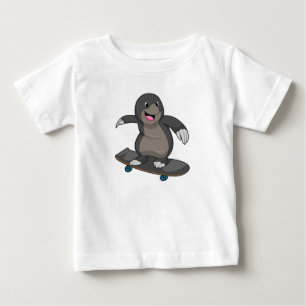 Mole als Skater met skateboard