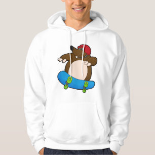 Mole als Skater met skateboard en helm Hoodie
