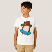 Mole als Skater met skateboard en helm T-shirt (Voorkant volledig)