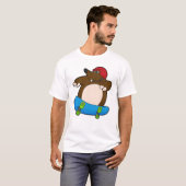 Mole als Skater met skateboard en helm T-shirt (Voorkant volledig)