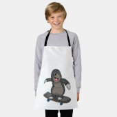 Mole als Skater met skateboard Schort (Gedragen)