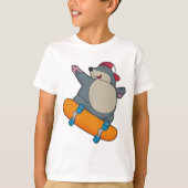 Mole als Skater met skateboard T-shirt (Voorkant)