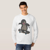 Mole als Skater met skateboard T-shirt (Voorkant volledig)