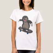 Mole als Skater met skateboard T-shirt (Voorkant)