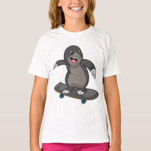 Mole als Skater met skateboard T-shirt