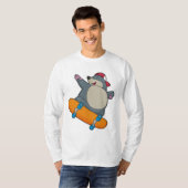 Mole als Skater met skateboard T-shirt (Voorkant volledig)