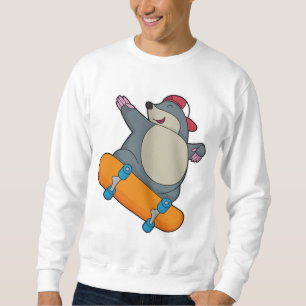 Mole als Skater met skateboard Trui