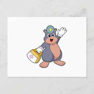 Mole als verpleegster met EHBO-doos.PNG Briefkaart