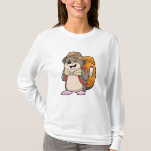 Mole als wandelaar met bagage t-shirt