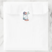 Mole als wetenschapper met testbuis ronde sticker (Tas)