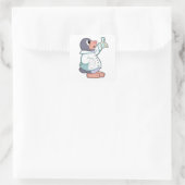 Mole als wetenschapper met testbuis vierkante sticker (Tas)