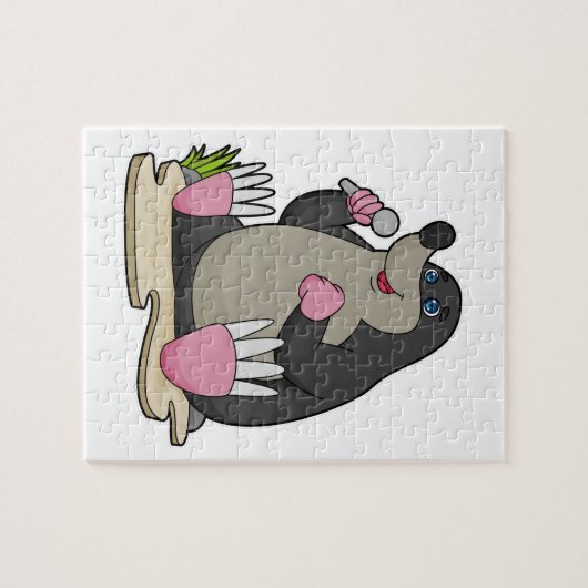 Mole als zanger met microfoon legpuzzel (Horizontaal)