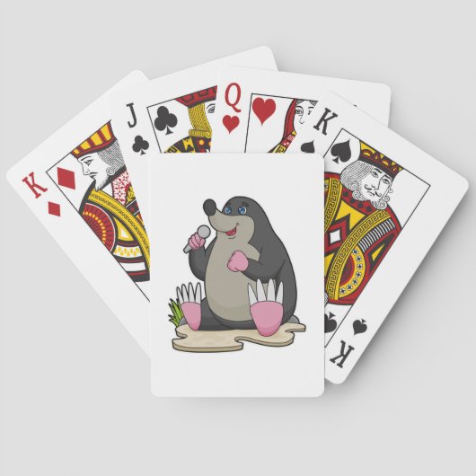 Mole als zanger met microfoon pokerkaarten (Achterkant)
