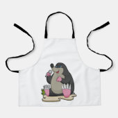 Mole als zanger met microfoon schort (Voorkant)