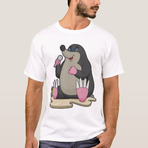 Mole als zanger met microfoon t-shirt