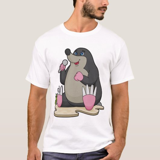 Mole als zanger met microfoon t-shirt (Voorkant)