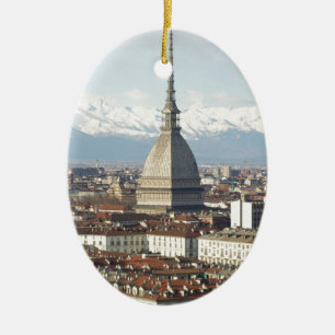 Mole Antonelliana in Turijn, Italië, gezien van d Keramisch Ornament