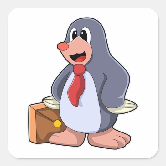 Mole as Enterprise met Bag Vierkante Sticker (Voorkant)