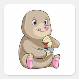 Mole as Gamer met Joystick Vierkante Sticker