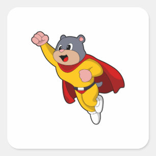 Mole as Hero Vierkante Sticker