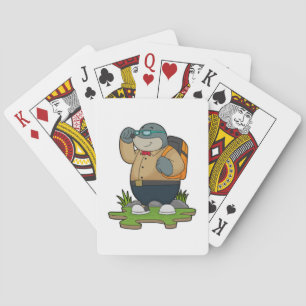 Mole as Hiker with Backpack Pokerkaarten