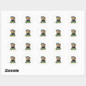 Mole as Hiker with Backpack Ronde Sticker (Vel)