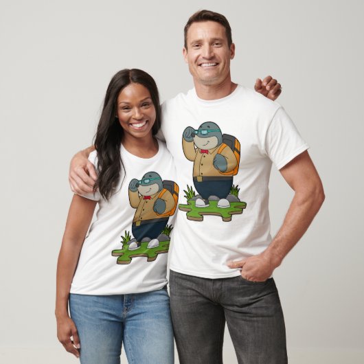 Mole as Hiker with Backpack T-shirt (Unisex)