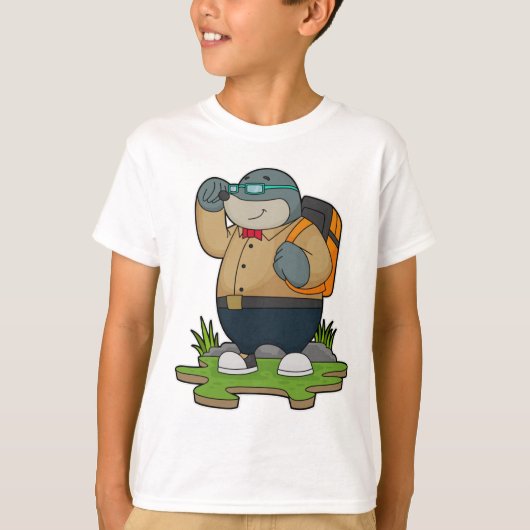 Mole as Hiker with Backpack T-shirt (Voorkant)