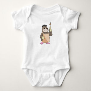 Mole as Painter with Paint brush Romper