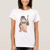 Mole as Painter with Paint brush T-shirt (Voorkant)