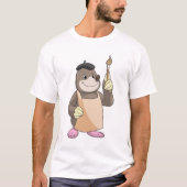 Mole as Painter with Paint brush T-shirt (Voorkant)