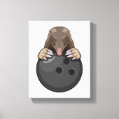 Mole bij Bowling met Bowling ball Canvas Afdruk (Voorkant)