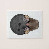 Mole bij Bowling met Bowling ball Legpuzzel (Horizontaal)